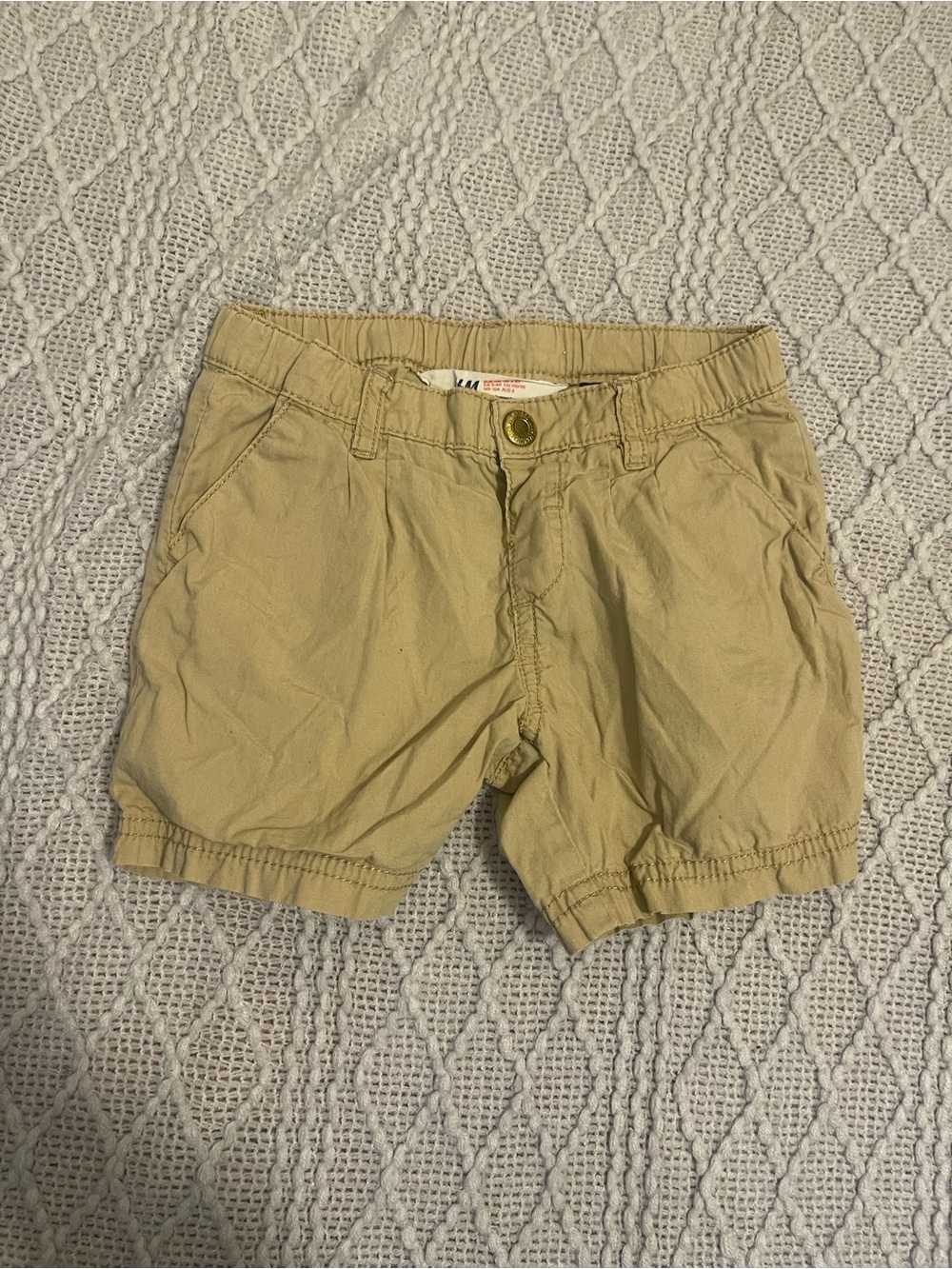 H&M Light Tan Elastic-Waist Kids Shorts